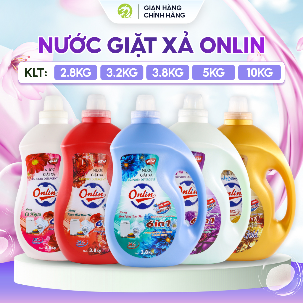 Nước giặt xả ONLIN nhiều mùi hương dịu nhẹ, giữ màu quần áo (nhiều tùy chọn)