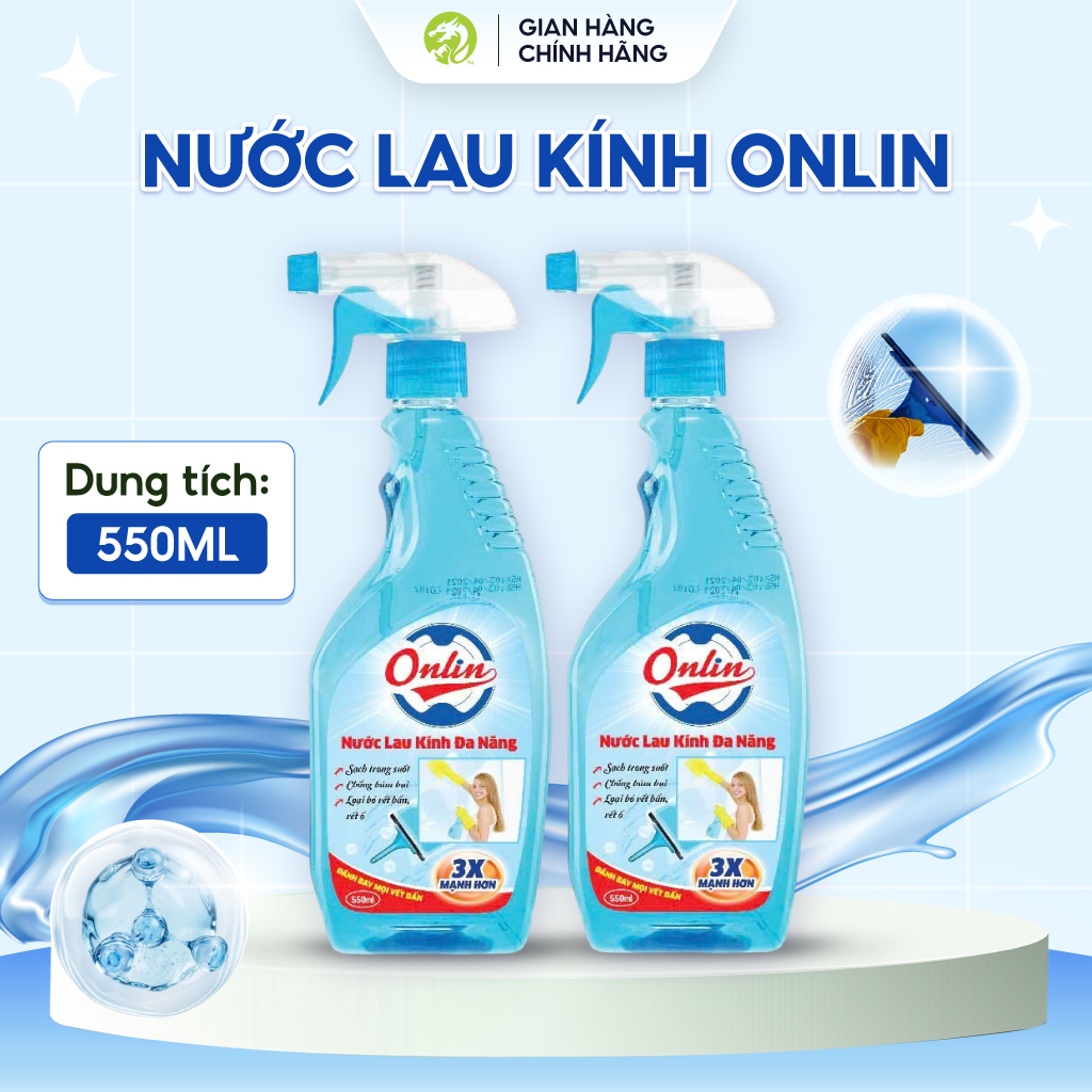 Nước lau kính ONLIN đa năng (chai xịt 550ml)